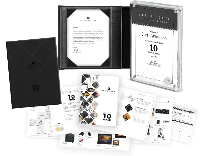 Recognition Package With A Gift Or Lucite Certificate