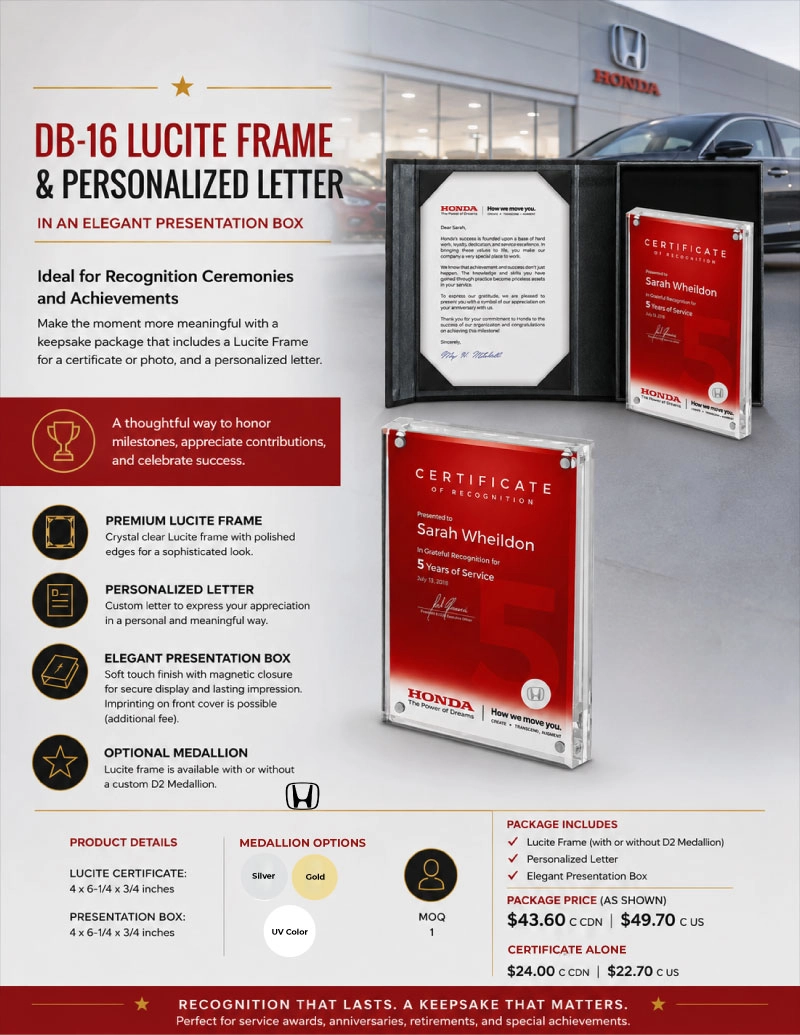 DB-16 Lucite Frame